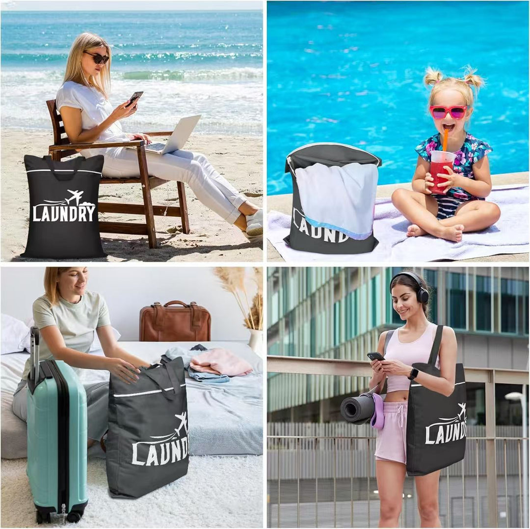 Stylish Laundry Tote with Zipper Bowlift