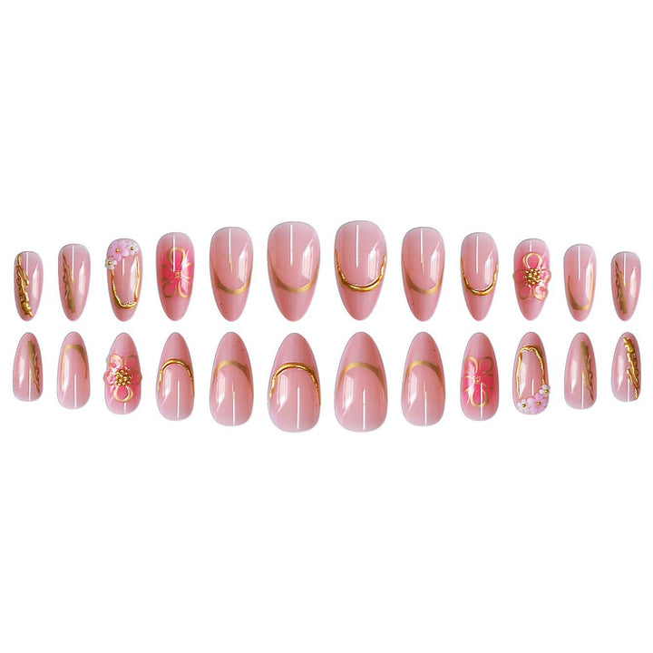 Decorative Floral Press-On Nail Art Set Bowlift
