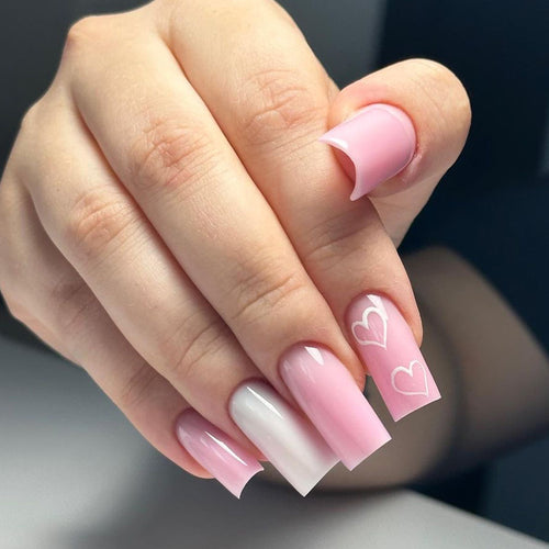Artful Nail Extensions with Heart Patterns Bowlift