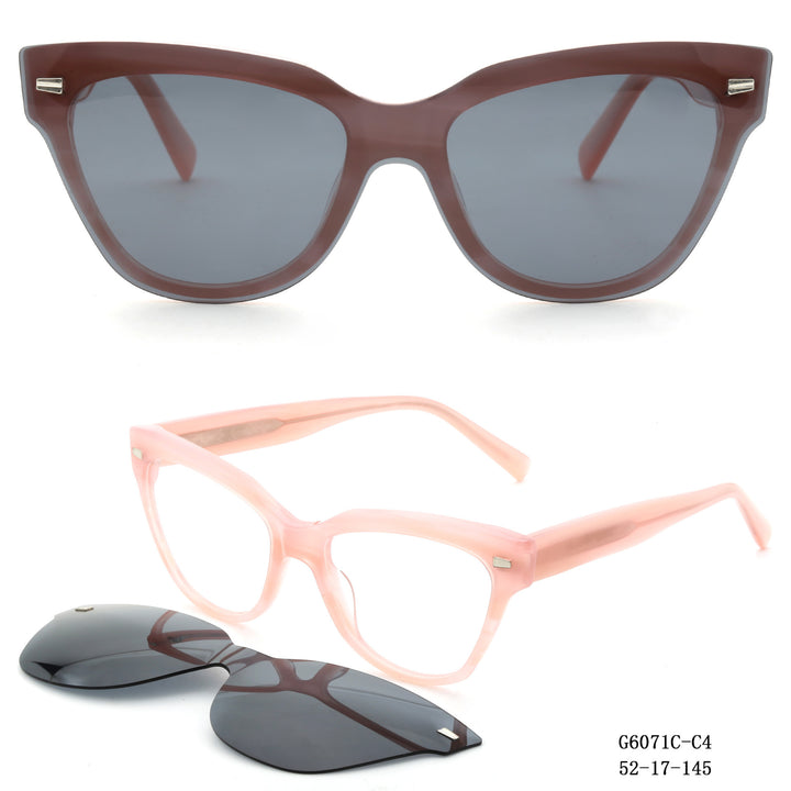 Ladies fashionable Cat-Eye sunglasses with removable lenses Bowlift