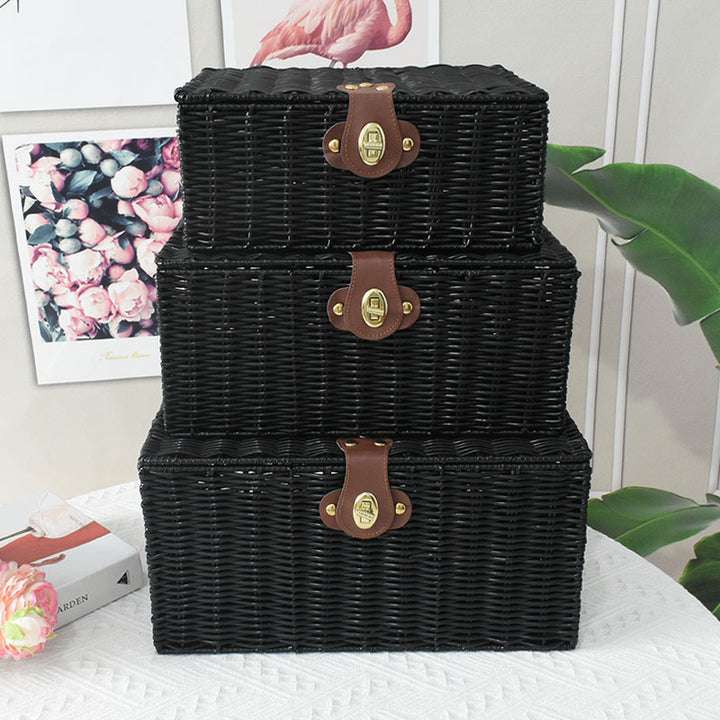 Elegant Woven Storage Chest Bowlift