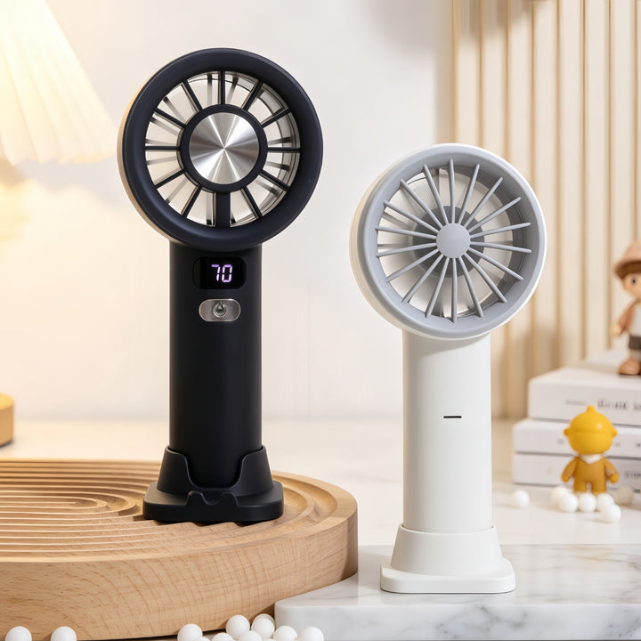 Women's portable hand fan with digital speed display Bowlift