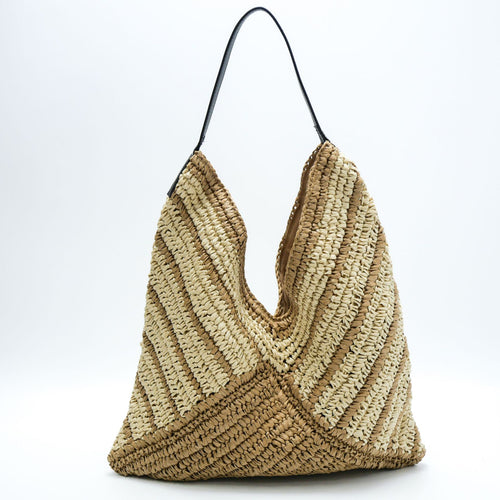 Shopping bag made of woven natural material with modern accents Bowlift