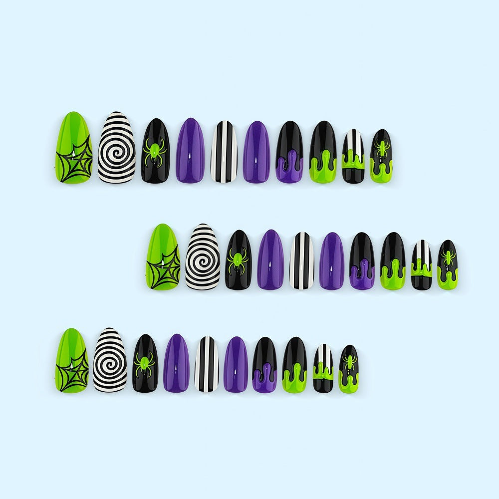 Halloween Art Nail Set with Spider and Ghost Design Bowlift