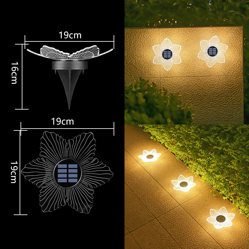 Decorative Solar Acrylic Petal Garden Stake LED Pathway Light Bowlift