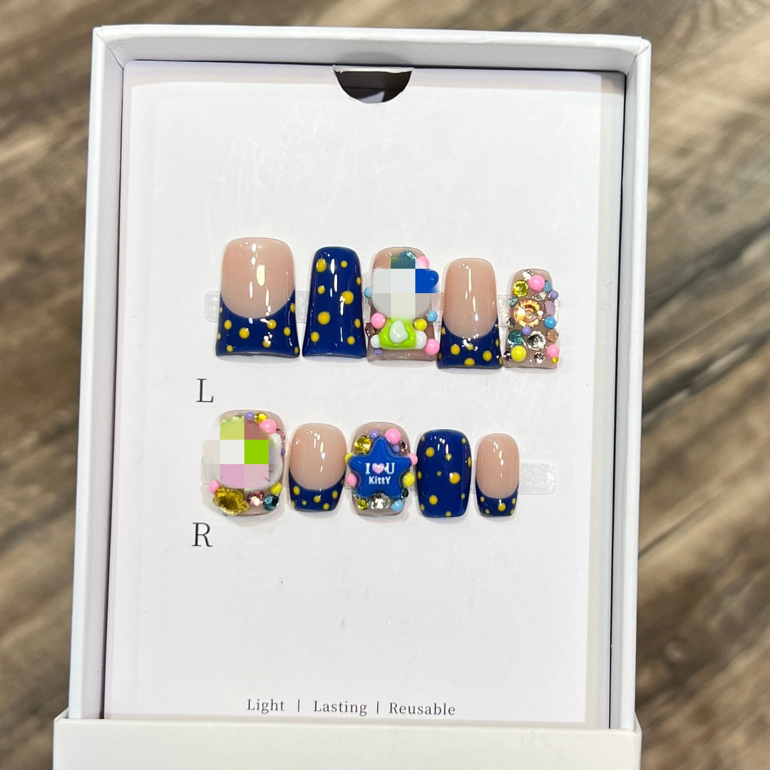 Playful Cartoon-Themed Press-On Nail Set Bowlift
