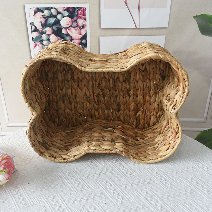 Woven Storage Basket with Organic Curved Design Bowlift