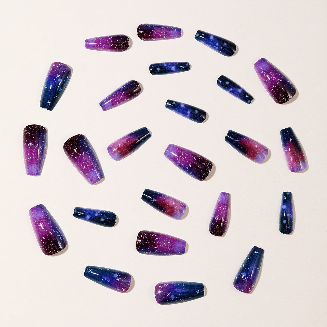 Cosmic Galaxy-Themed Nail Art Extensions Bowlift
