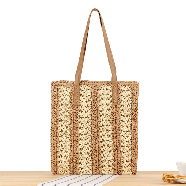 Braided tote bag with elegant leather handles Bowlift