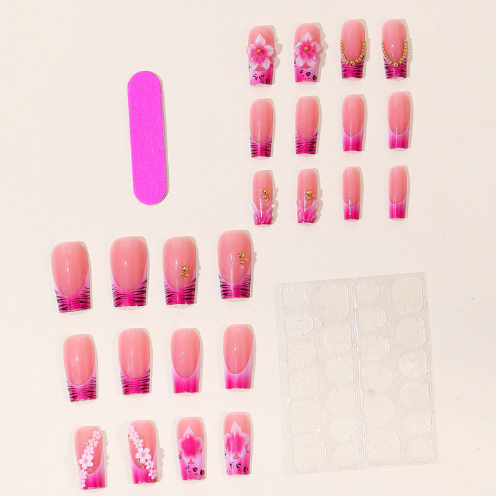 Floral Embellished Gel Nail Art Extensions Bowlift