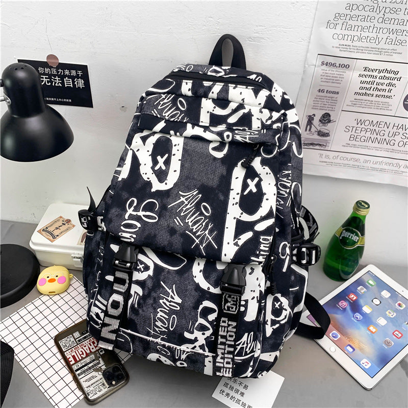 Urban Graffiti Print Backpack
