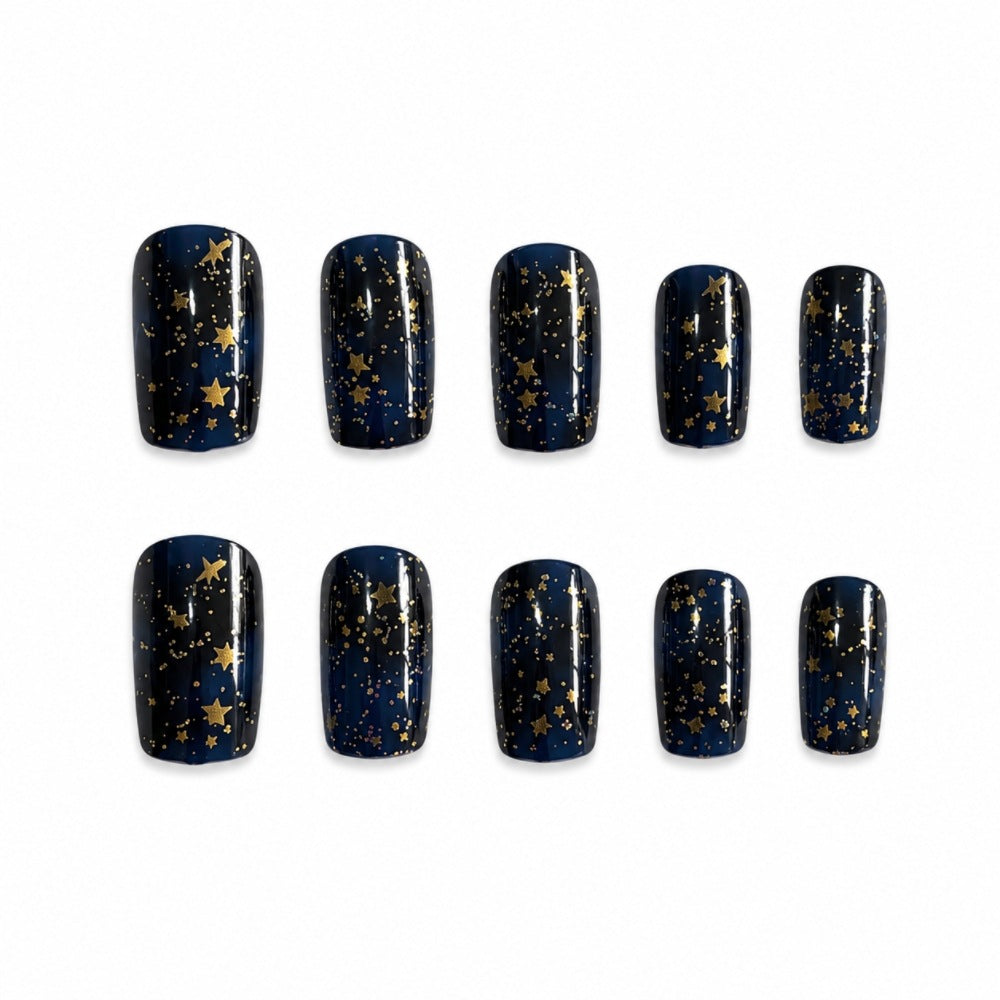 Elegant Artificial Nails In Luxurious Star Design Bowlift