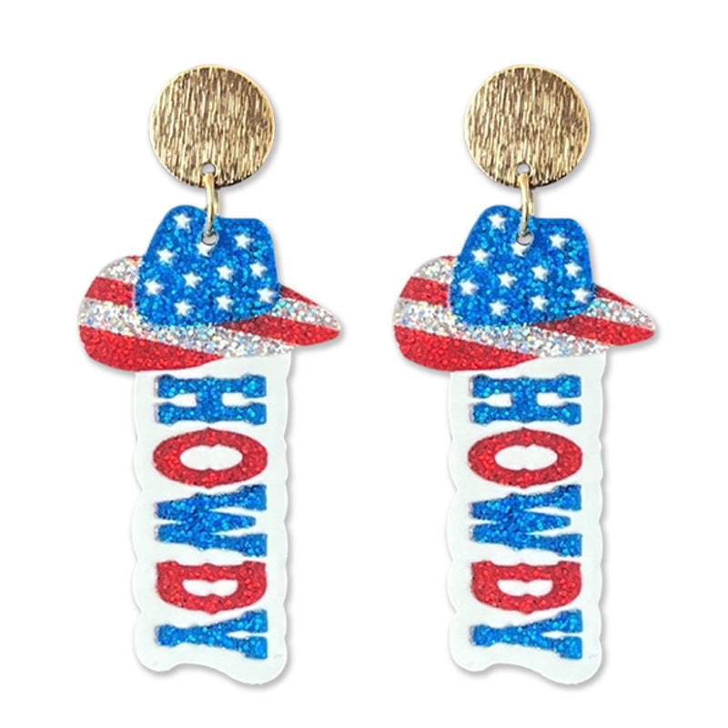 Women's shimmering statement earrings with star and fireworks design made of acrylic Bowlift