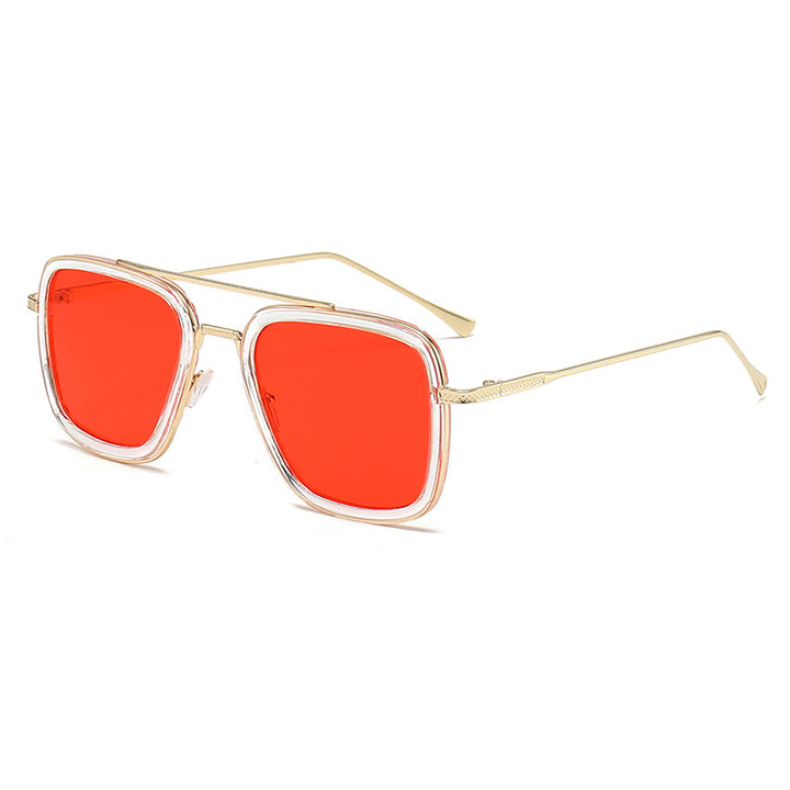 Women's fashionable square sunglasses with glamorous metal frame Bowlift