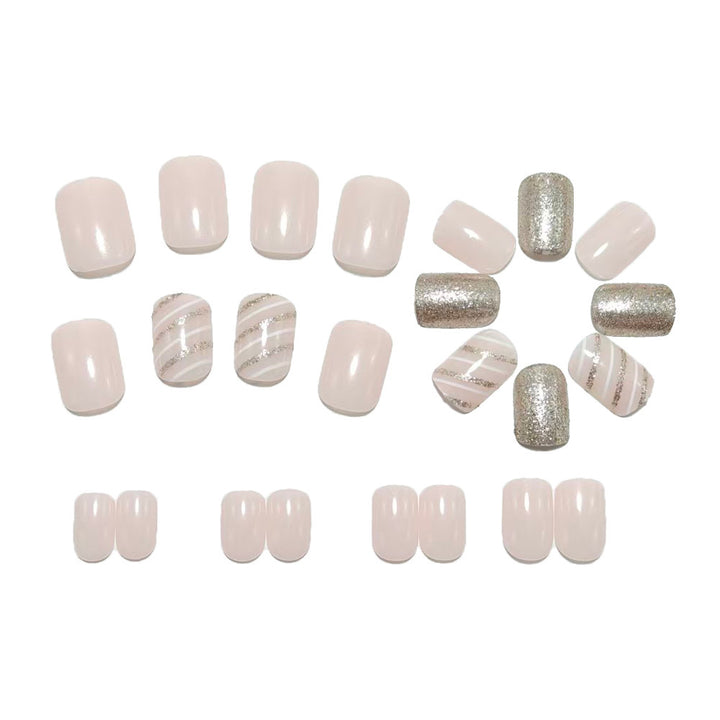 Elegant artificial nails with glitter accents Bowlift