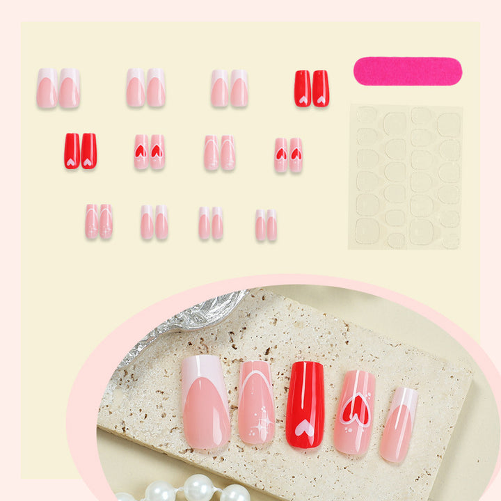 Heart-Themed Press-On Nails Bowlift