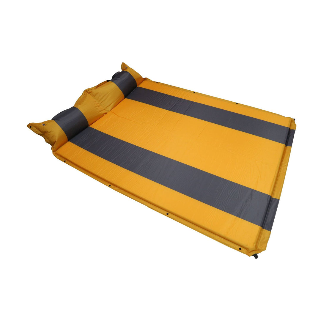 self-inflating double camping mattress with integrated headrest Bowlift