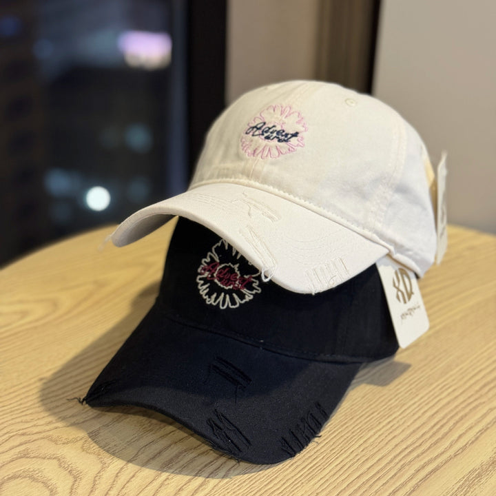 Unisex Embroidered Flower Design Baseball Cap Bowlift