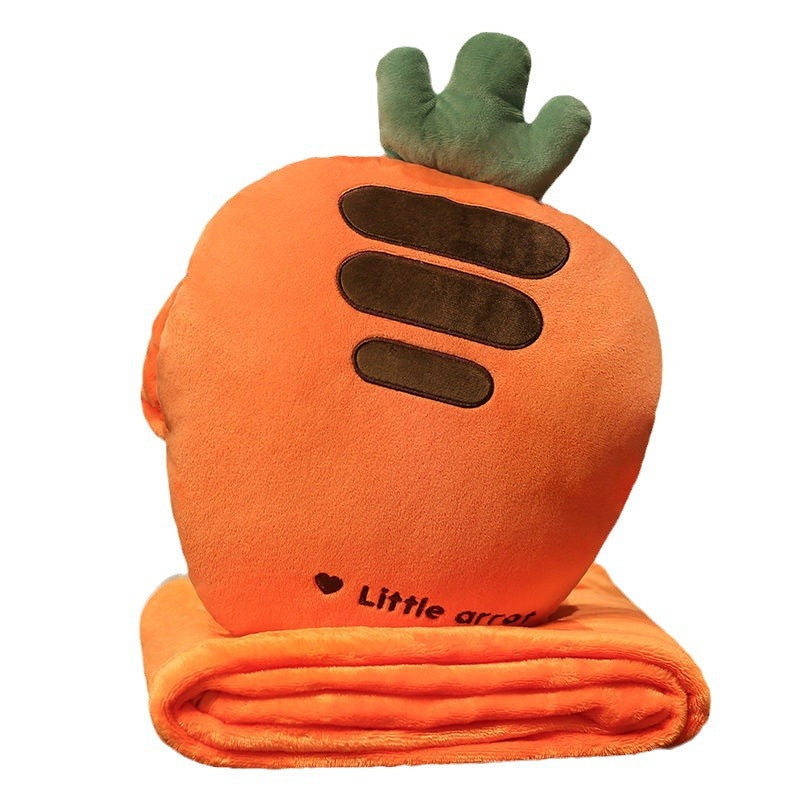 Plush carrot cushion and blanket set Bowlift