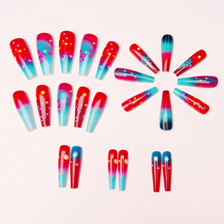 Artificial nails with luminous gradient design Bowlift