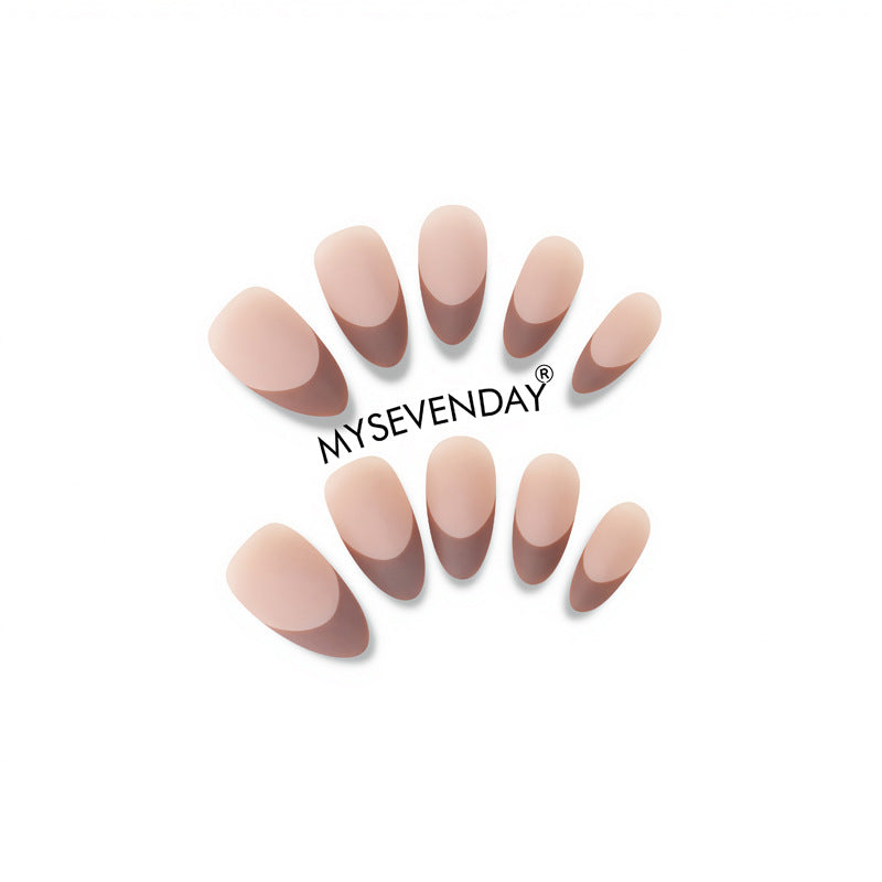 Elegant Press-On Nail Set with Stylish Half-Moon Design Bowlift