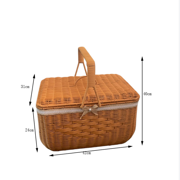 Elegant Woven Picnic Basket Bowlift