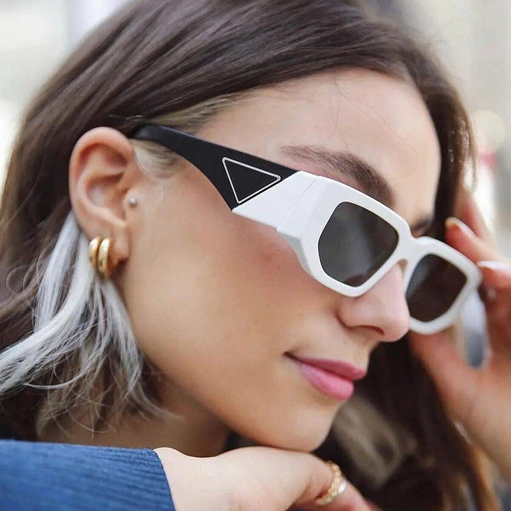 Women's Fashion Rectangle Sunglasses with Elegant Accents Bowlift