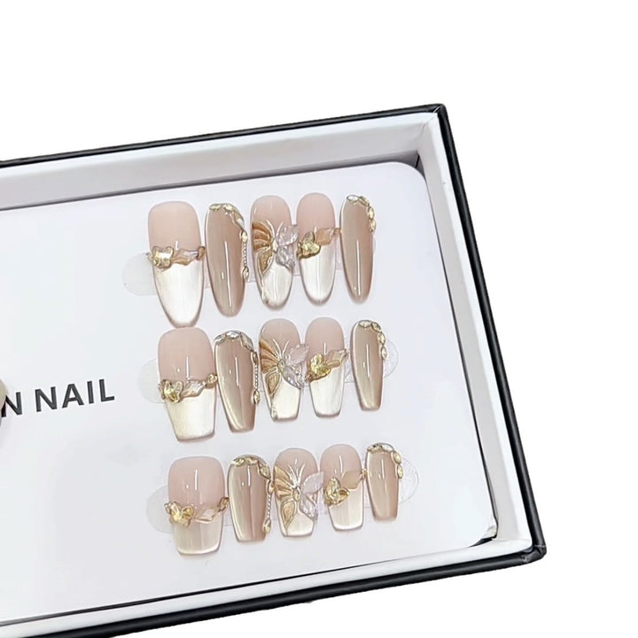 Artistic Floral-Designed Press-On Nails Bowlift