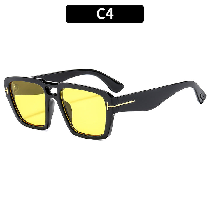 Oversized Square Sunglasses with Reflective Lenses