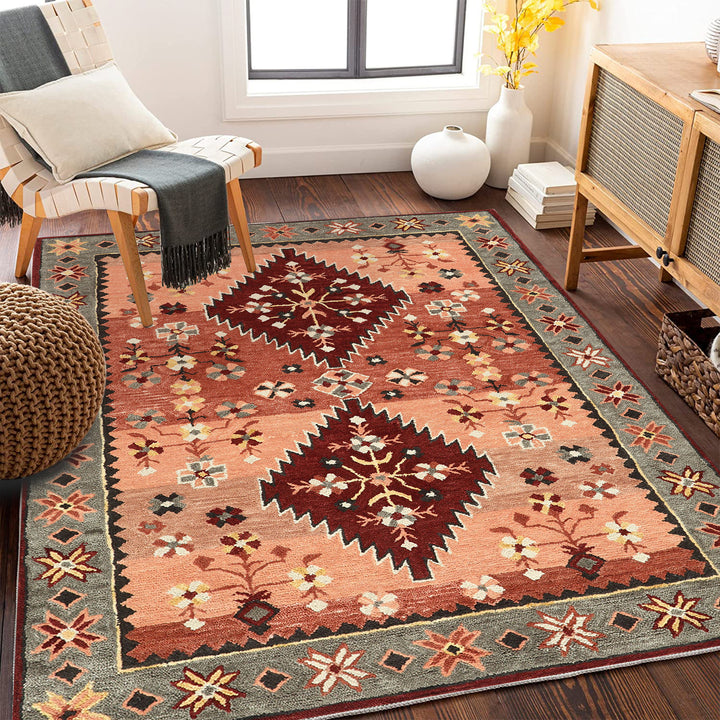 Vintage-inspired Floral Carpet