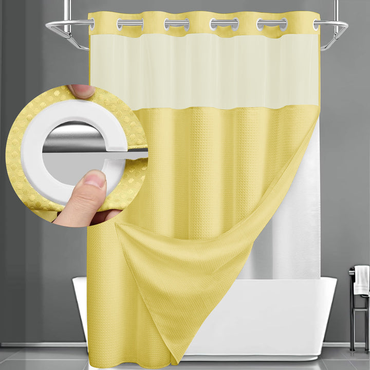 Textured Weave Shower Curtain Bowlift