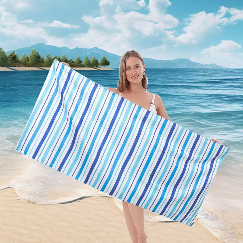 Ladies beach towel with maritime stripe pattern Bowlift