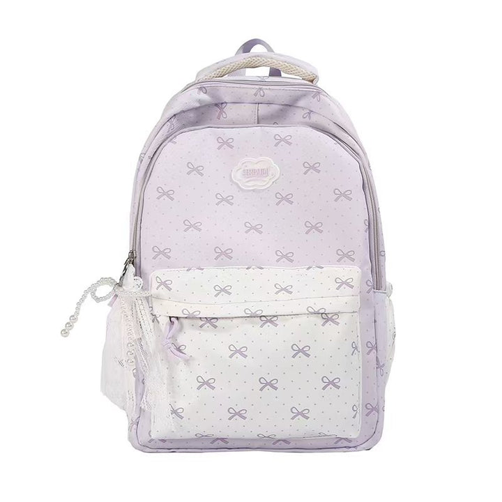 Cute Bow Pattern School Backpack Bowlift