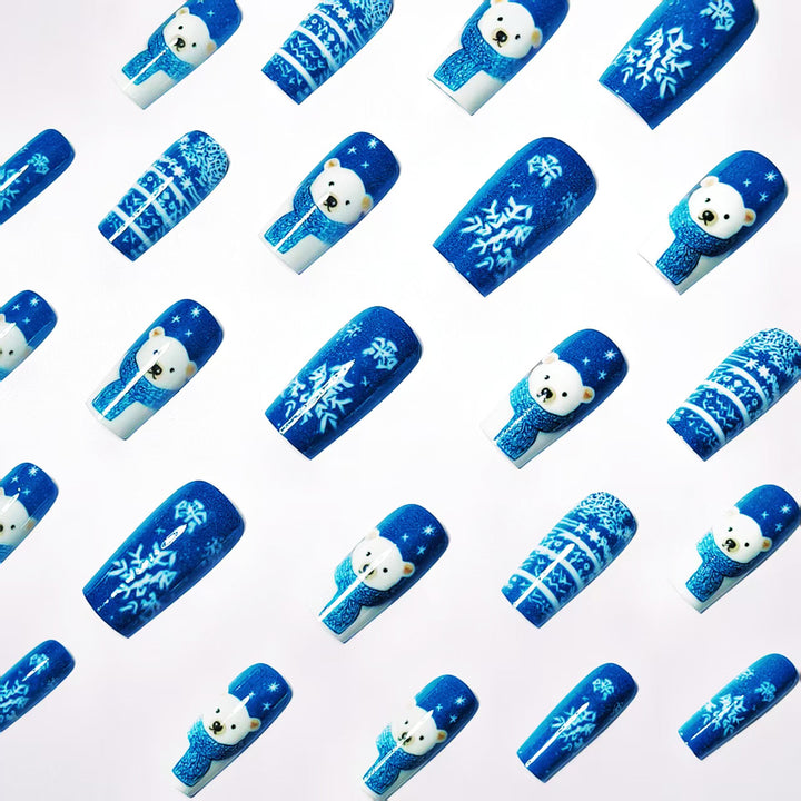 Winter-Themed Polar Bear Nail Art Bowlift