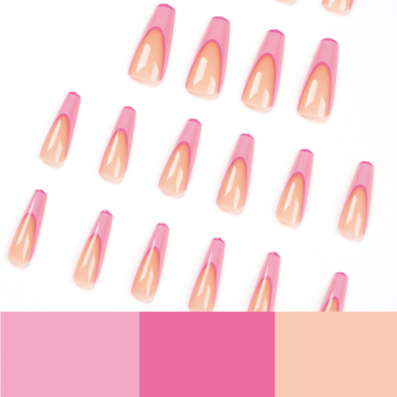 Artificial nail extensions with modern ombre design Bowlift