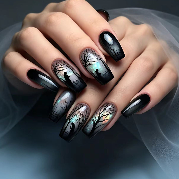 Artistic Night Scene Nail Art Bowlift