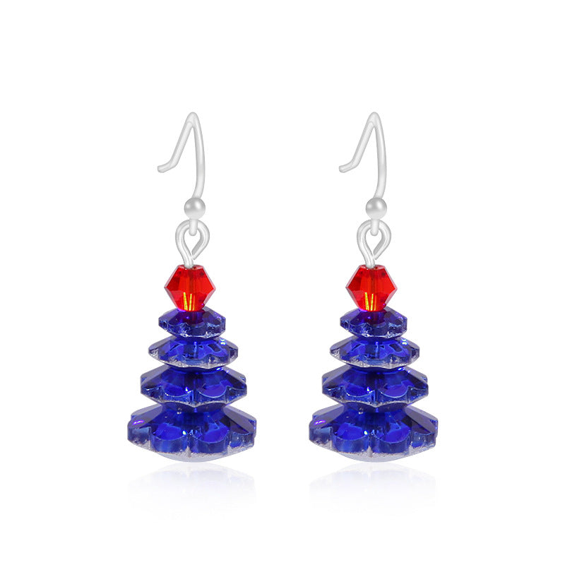Women's long multi-layer star drop earrings with crystal embellishments and rhodium-plated alloy Bowlift