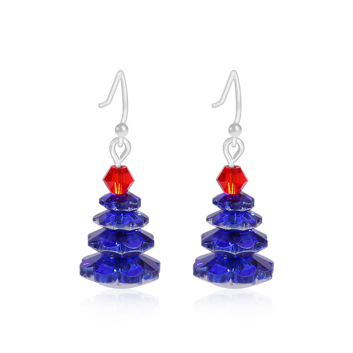 Women's long multi-layer star drop earrings with crystal embellishments and rhodium-plated alloy Bowlift