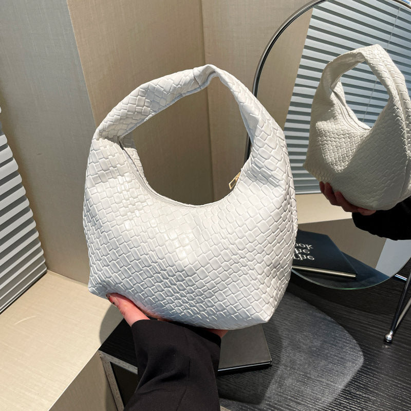 Textured Faux Leather Hobo Bag Bowlift