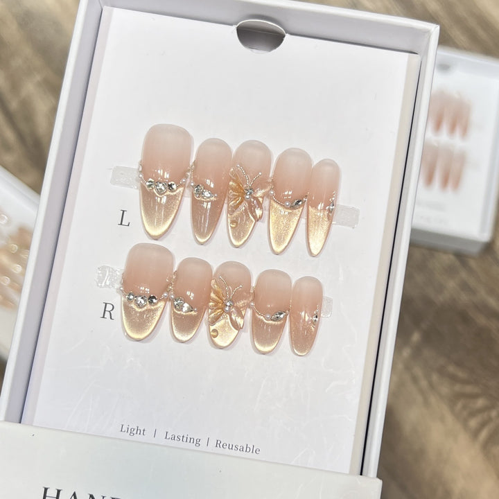 Elegant Floral-Inspired Press-On Nail Set