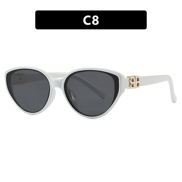 Women's fashionable cat-eye sunglasses with elegant metal frame and UV protection Bowlift