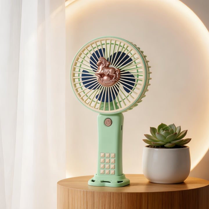 Women Portable Hand Fan with Innovative Unicorn Design Bowlift