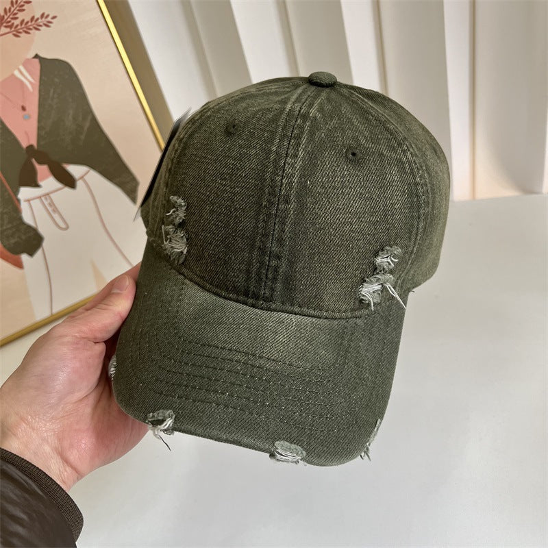Women's Distressed Denim Baseball Cap Bowlift 1784083631
