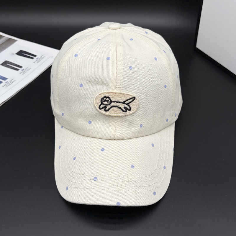 Women's Polka Dot Embroidered Baseball Cap Bowlift