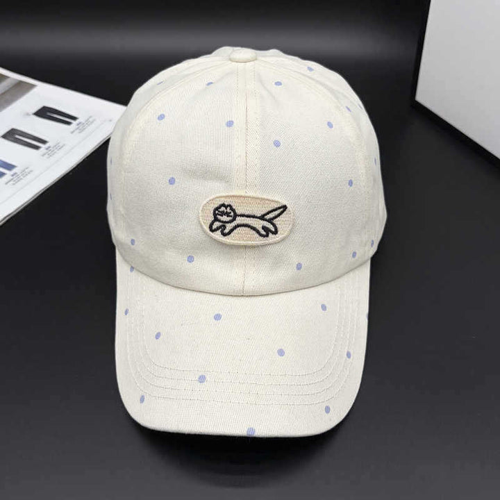 Women's Polka Dot Embroidered Baseball Cap Bowlift