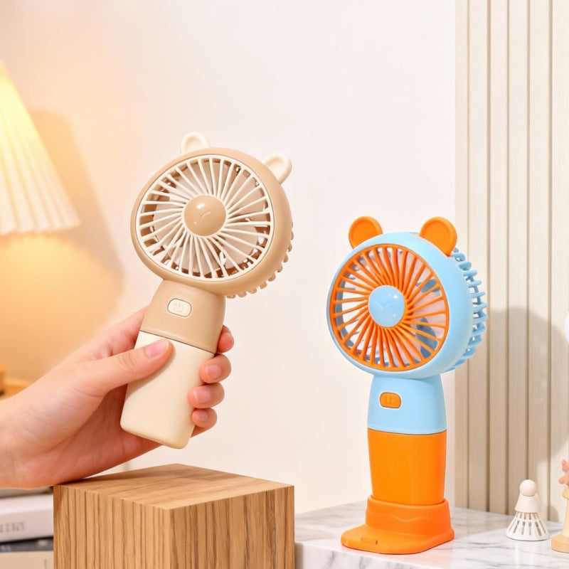 Women Portable Hand Fan in Cute Bear Design Bowlift