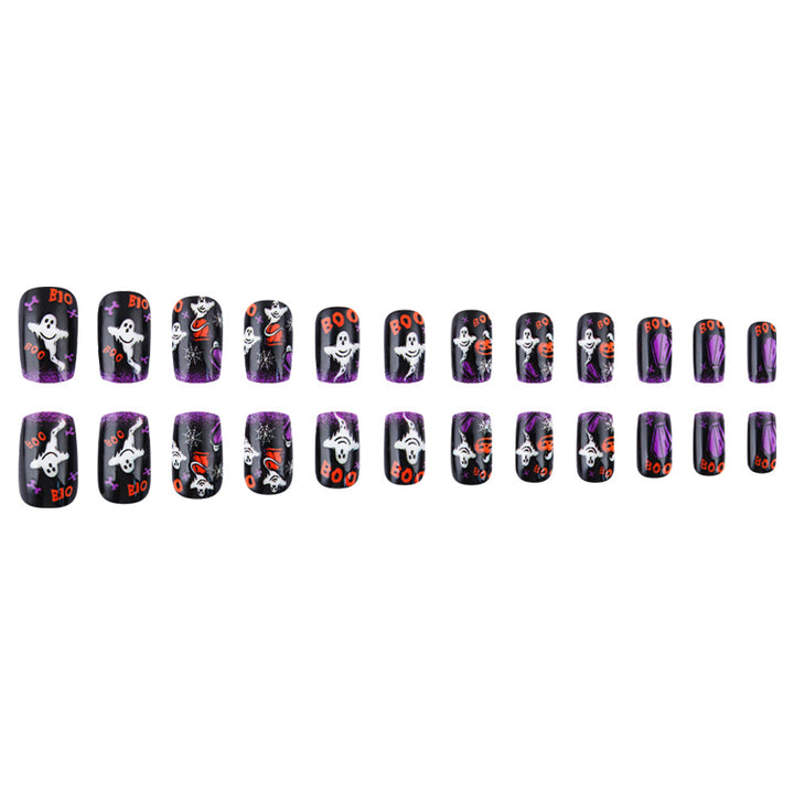 Fun Halloween-Themed Press-On Nail Art Set Bowlift