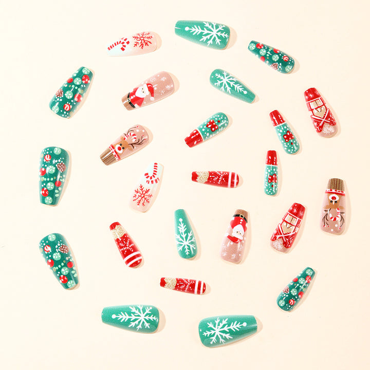 Festive Christmas-Themed 3D Nail Art Extensions Bowlift