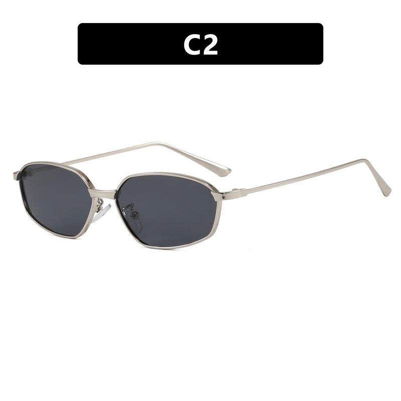 Women's geometric sunglasses with protective UV filter and minimalist metal frame Bowlift
