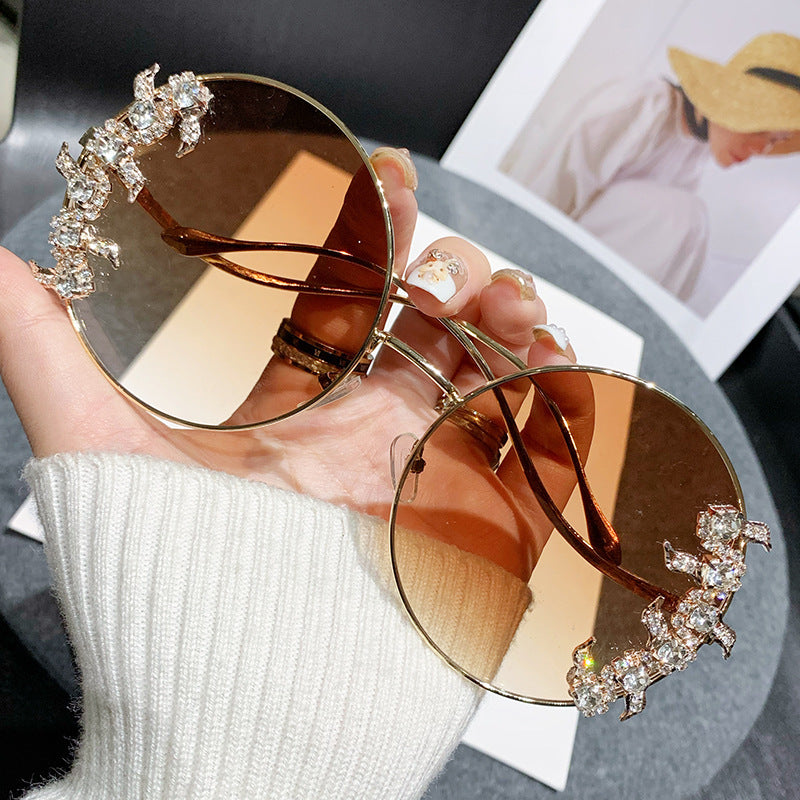 Ladies Glamorous Sunglasses with Sparkling Rhinestone Details Bowlift